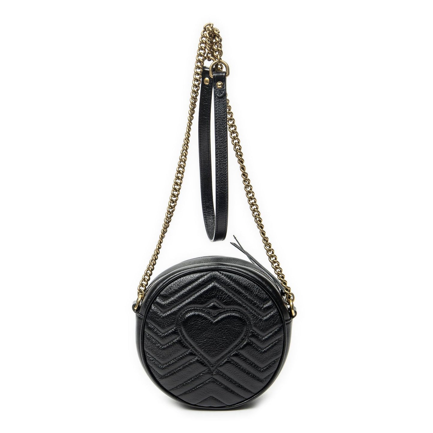 Gucci Small GG Marmont Chain Crossbody Black Matelasse Chez Blanc Leather — view 5