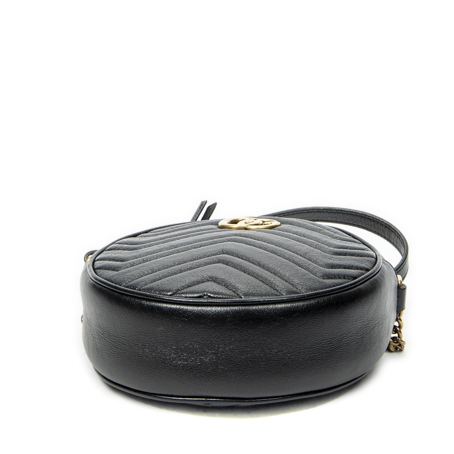 Gucci Small GG Marmont Chain Crossbody Black Matelasse Chez Blanc Leather — view 6