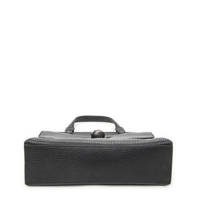 Gucci Small Bamboo Top Handle Flap Black Gray Calfskin Leather — view 6