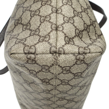Gucci Zip Shopping Tote Dark Brown Beige Supreme Canvas — view 7