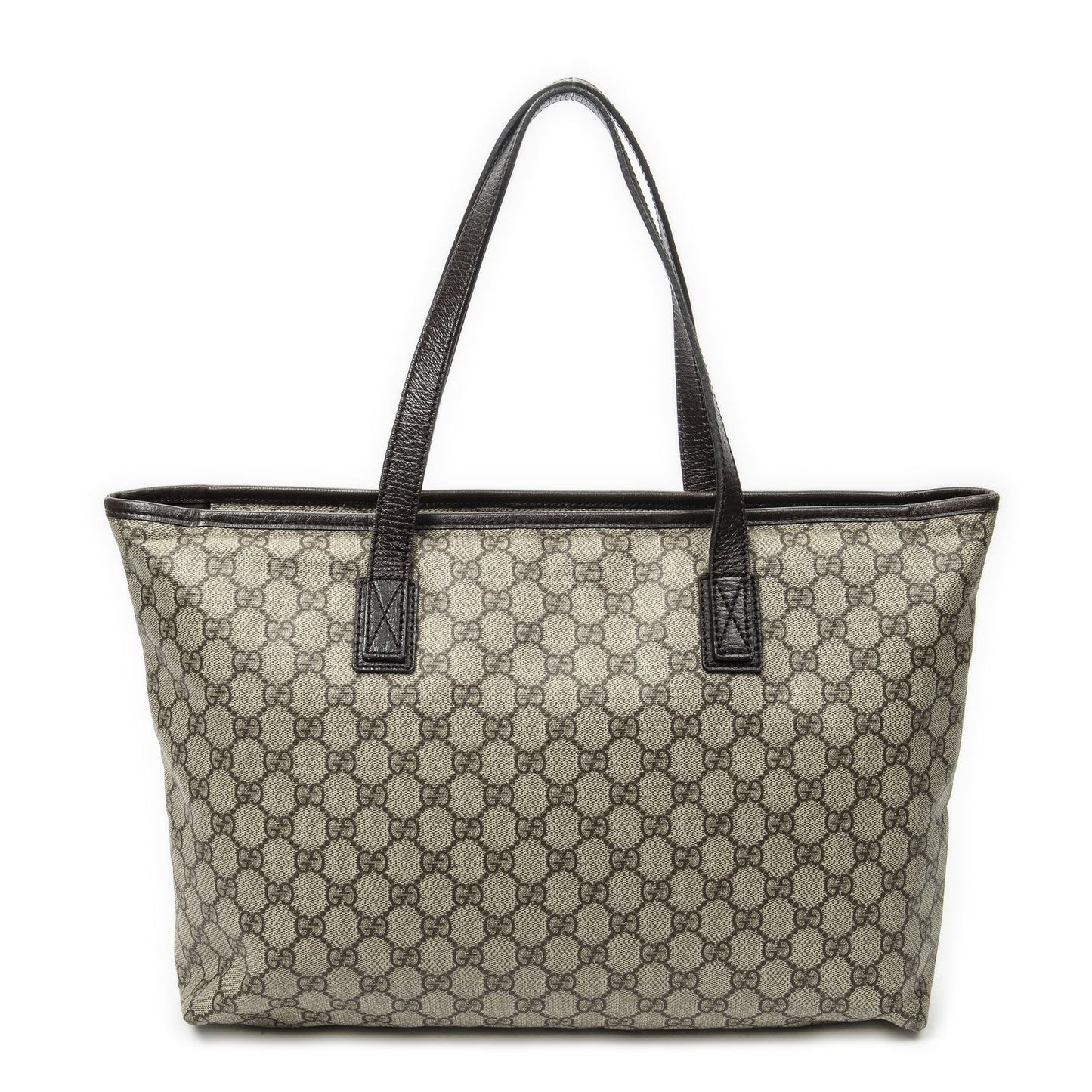 Gucci Zip Shopping Tote Dark Brown Beige Supreme Canvas — view 5