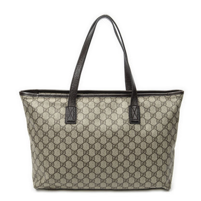 Gucci Zip Shopping Tote Dark Brown Beige Supreme Canvas — view 5