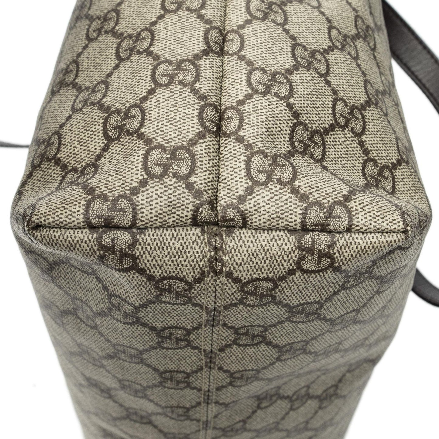 Gucci Zip Shopping Tote Dark Brown Beige Supreme Canvas — view 8