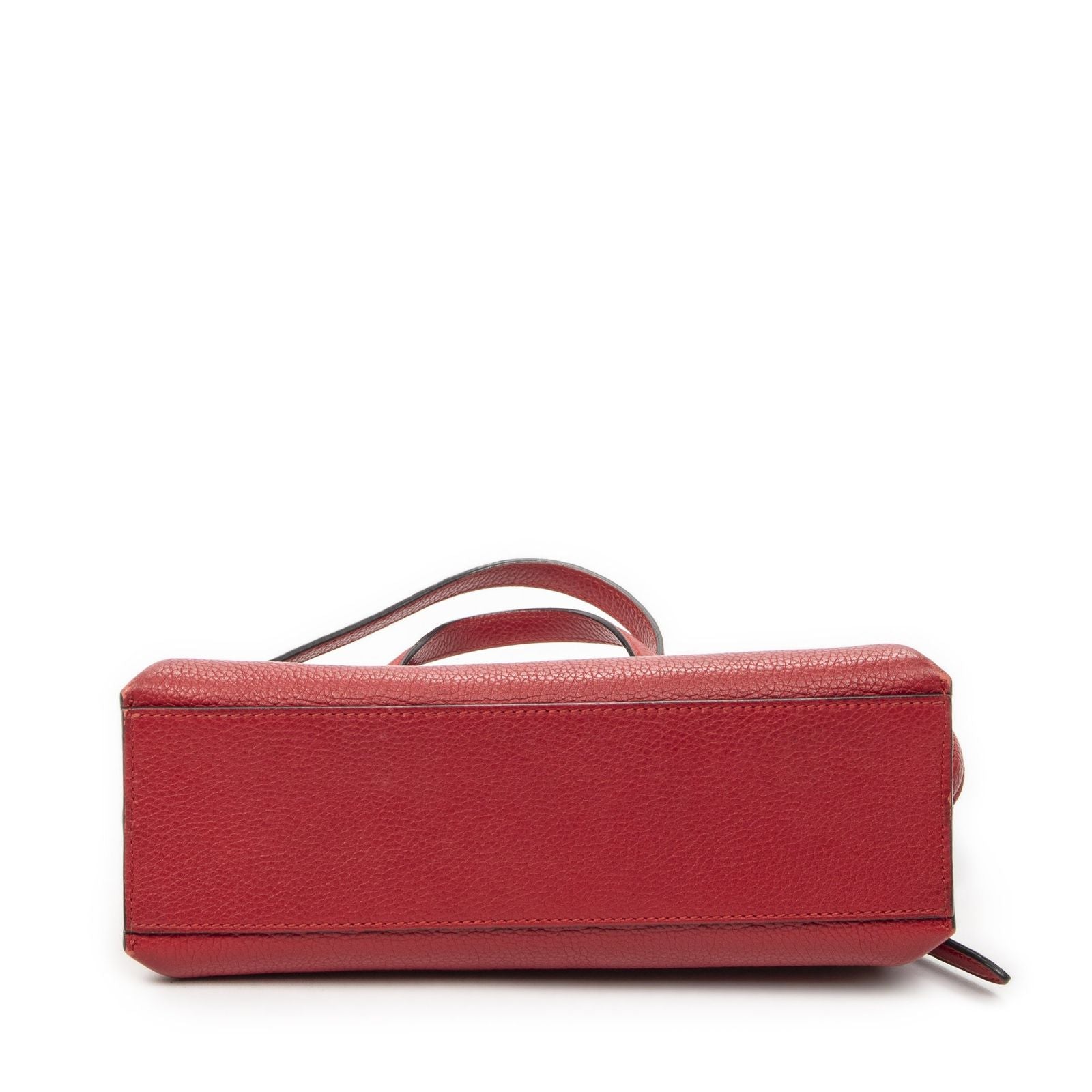 Gucci Small Bamboo Top Handle Flap Red Gray Calfskin Leather — view 6