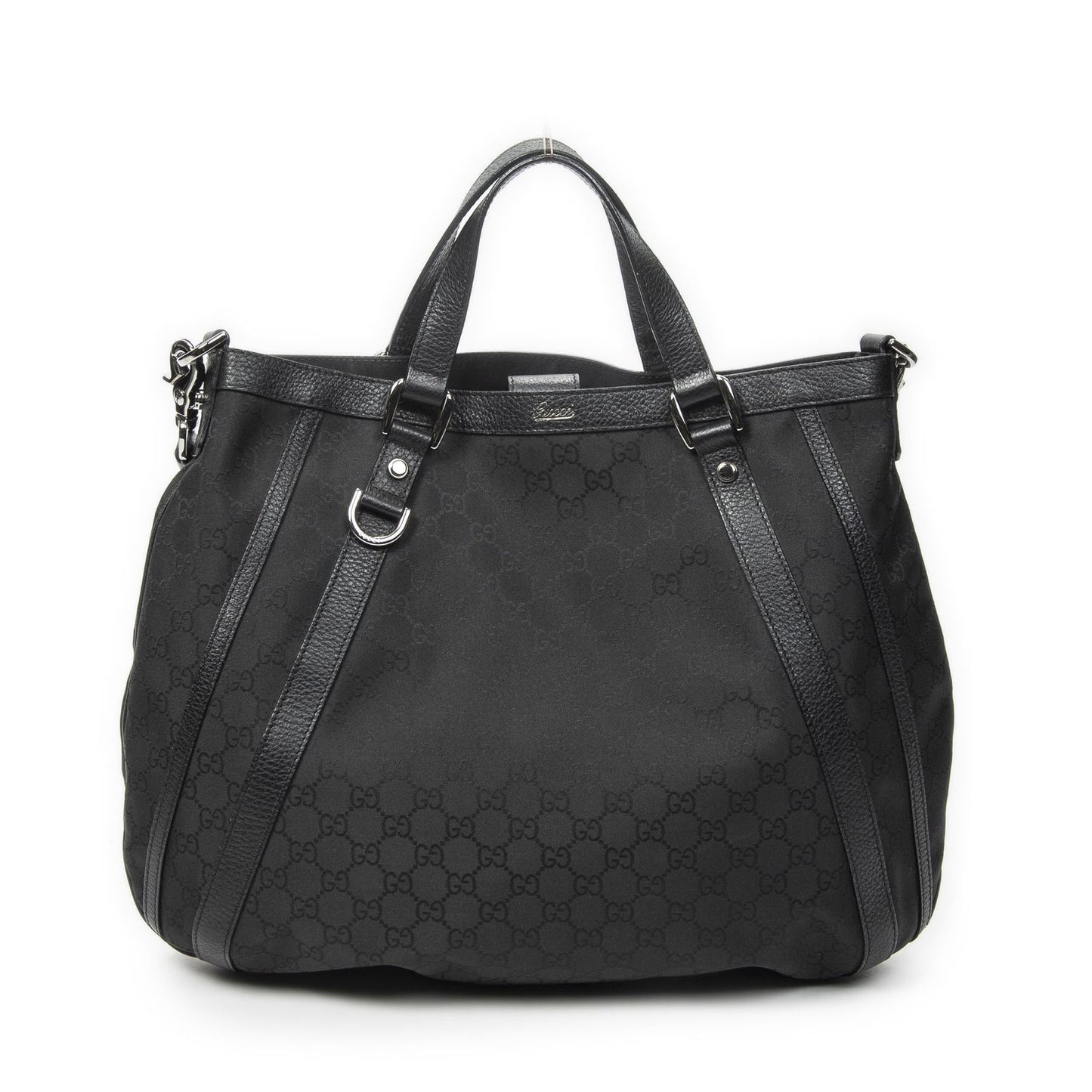 Gucci Convertible Tote Black GG Nylon Canvas
