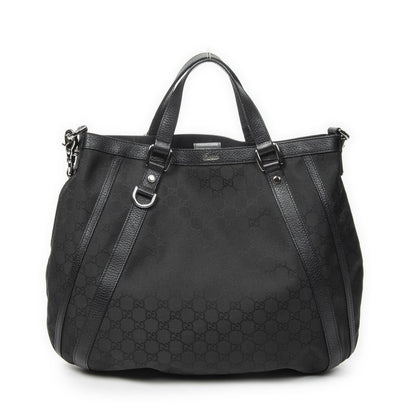 Gucci Convertible Tote Black GG Nylon Canvas