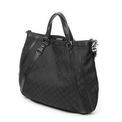 Gucci Convertible Tote Black GG Nylon Canvas — view 2