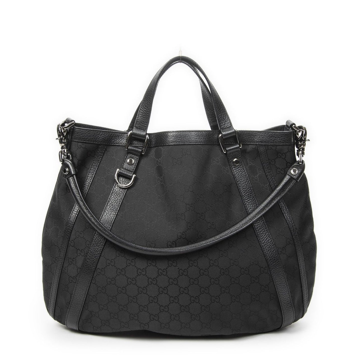Gucci Convertible Tote Black GG Nylon Canvas — view 5