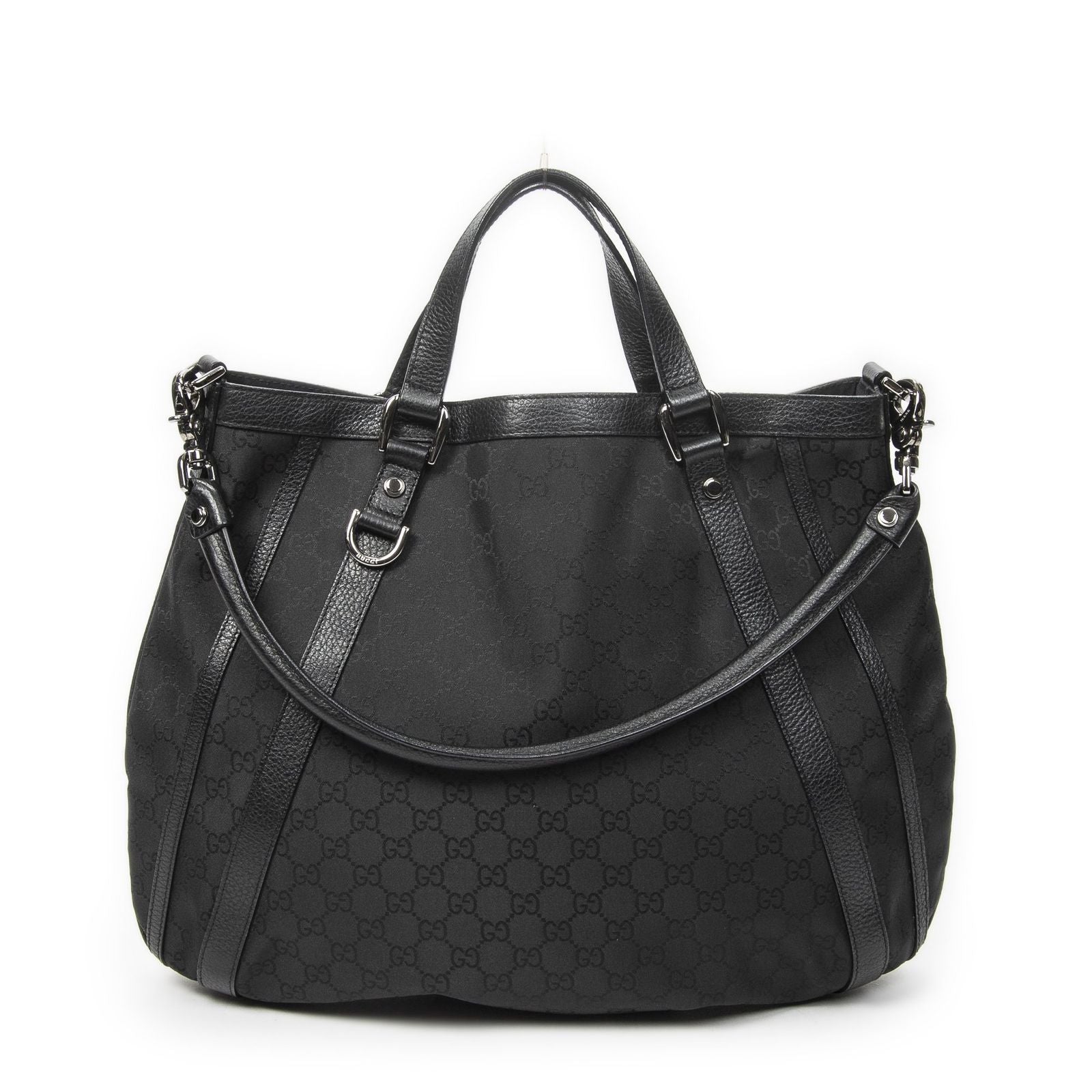 Gucci Convertible Tote Black GG Nylon Canvas — view 5