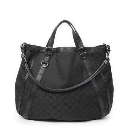 Gucci Convertible Tote Black GG Nylon Canvas — view 5