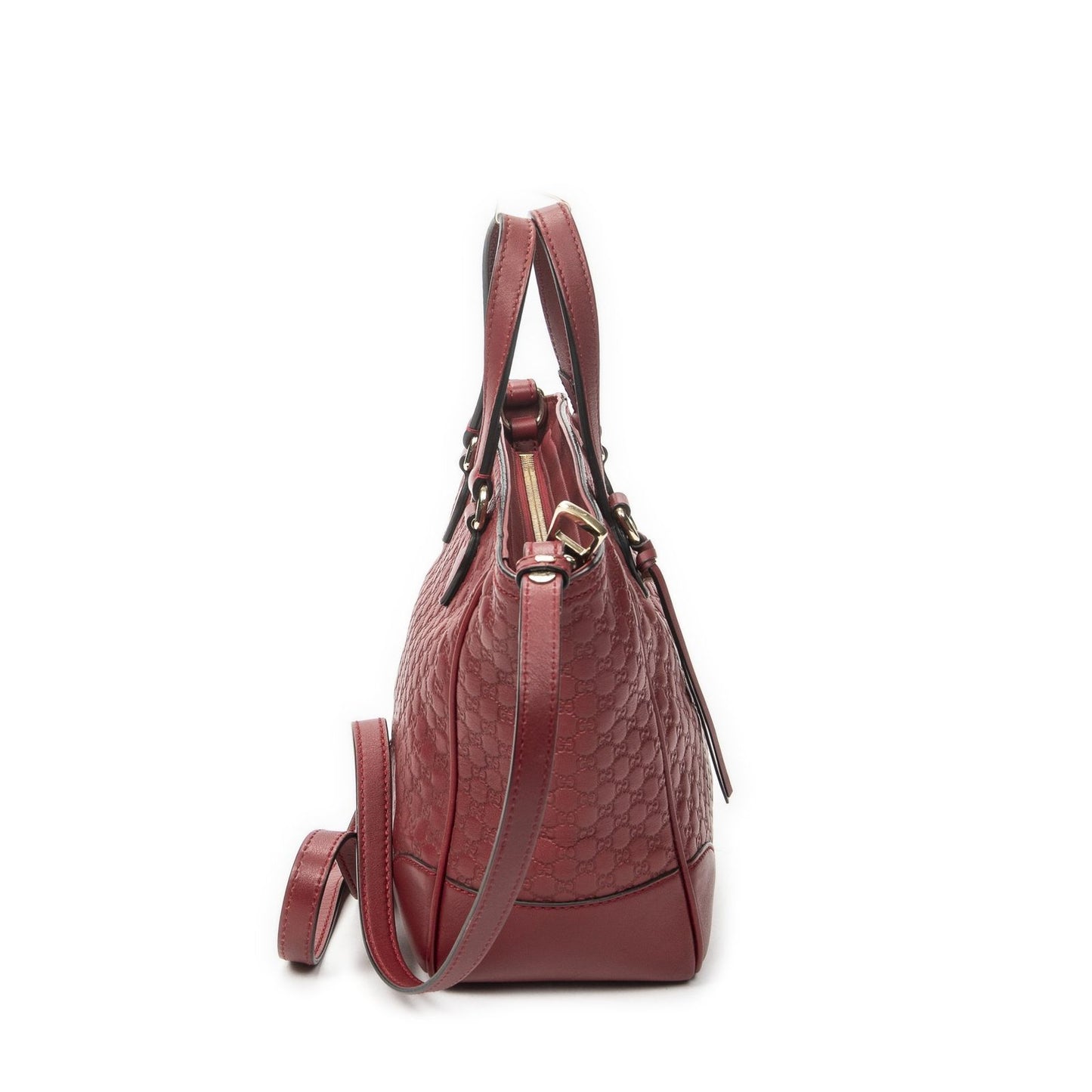 Gucci Small Bree Tote Red Micro Guccissima Leather — view 4
