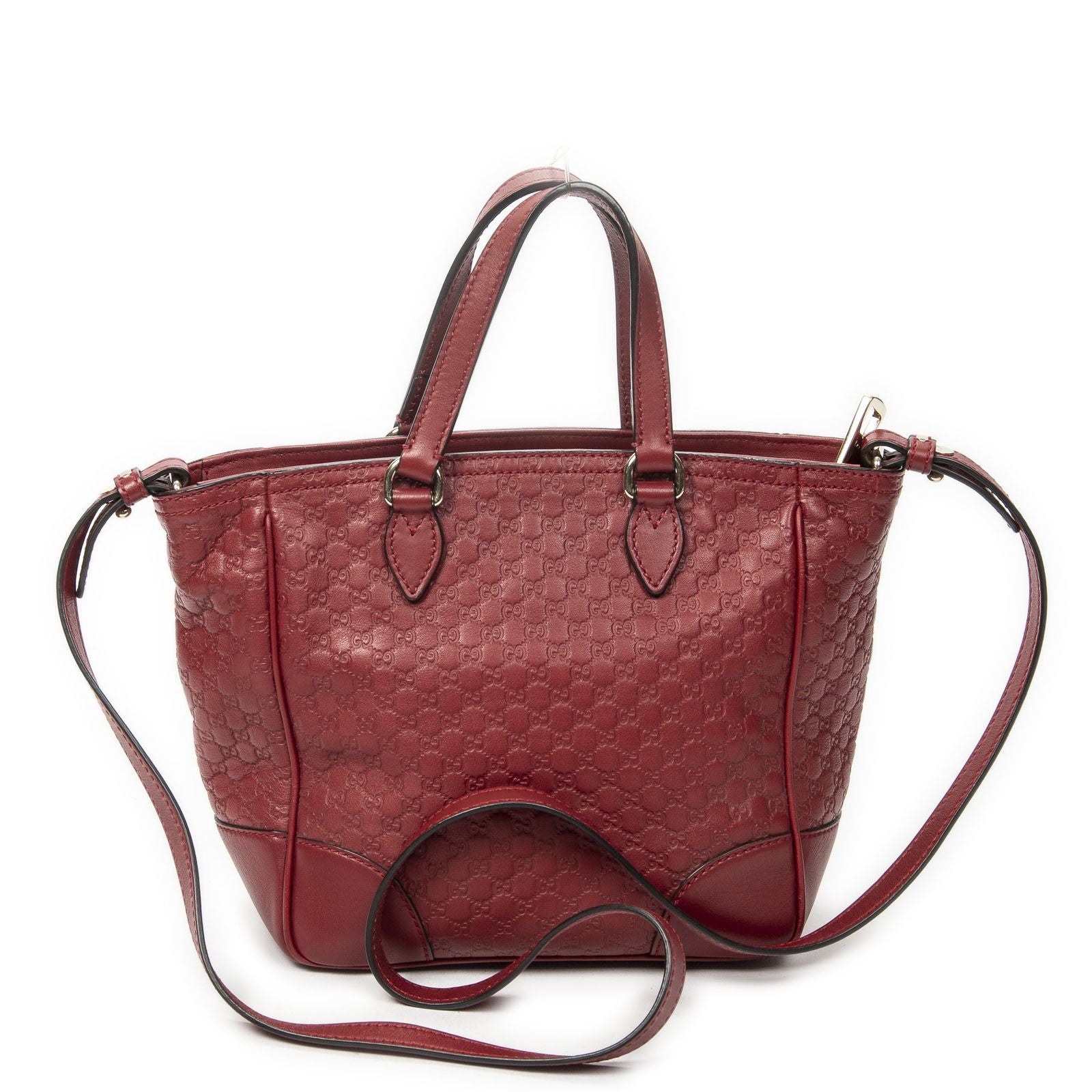 Gucci Small Bree Tote Red Micro Guccissima Leather — view 5