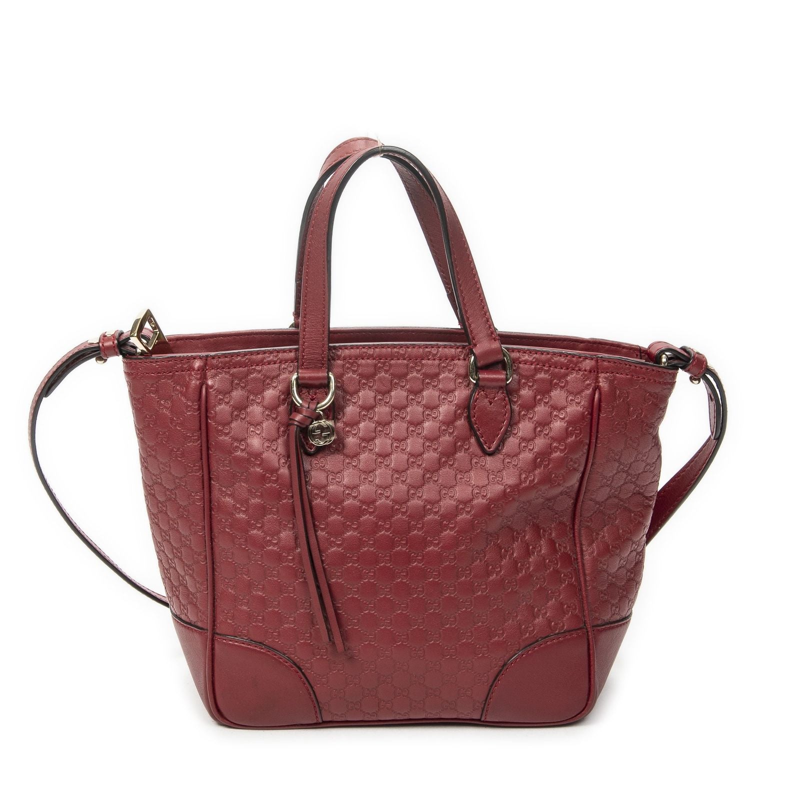 Gucci Small Bree Tote Red Micro Guccissima Leather