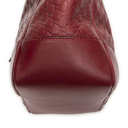 Gucci Small Bree Tote Red Micro Guccissima Leather — view 8