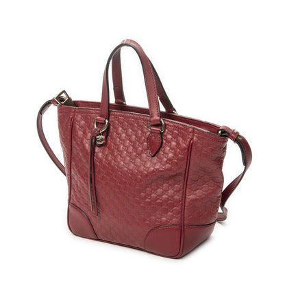 Gucci Small Bree Tote Red Micro Guccissima Leather — view 2