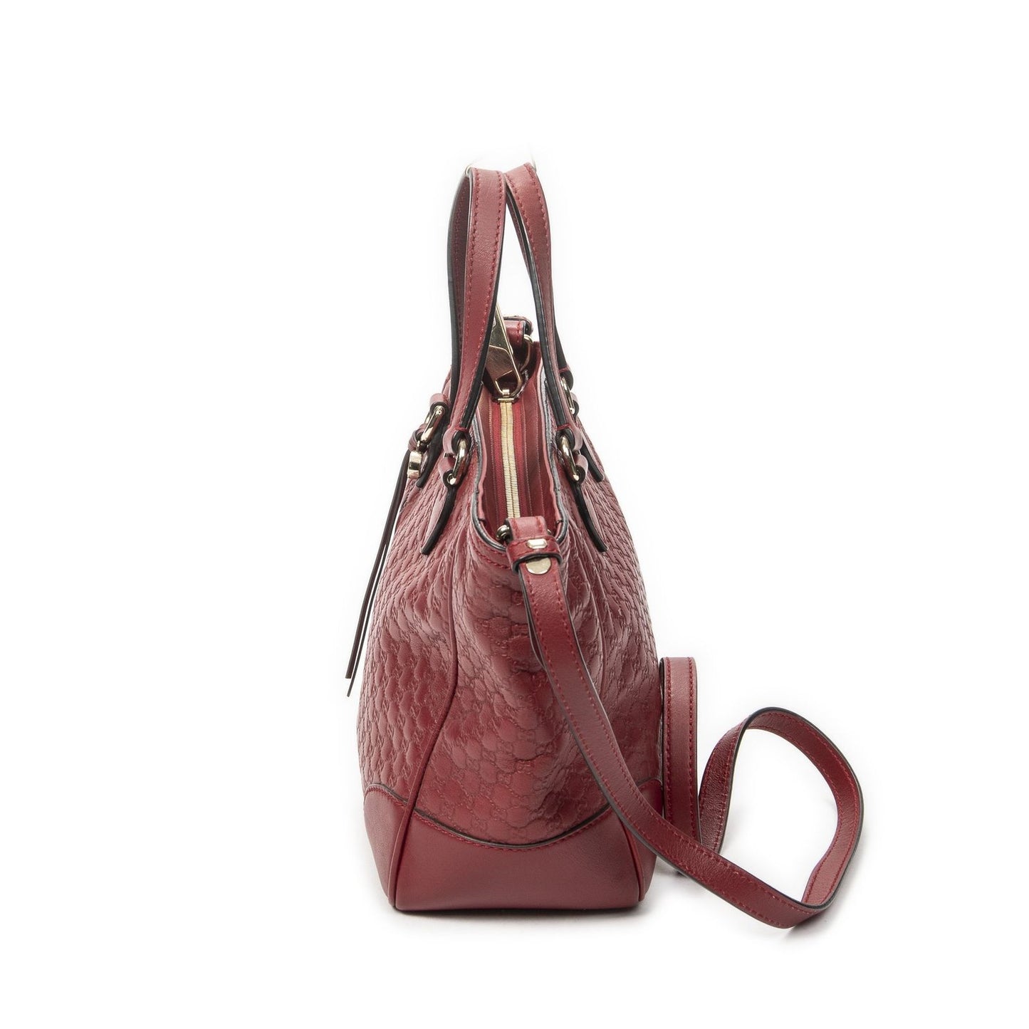 Gucci Small Bree Tote Red Micro Guccissima Leather — view 3