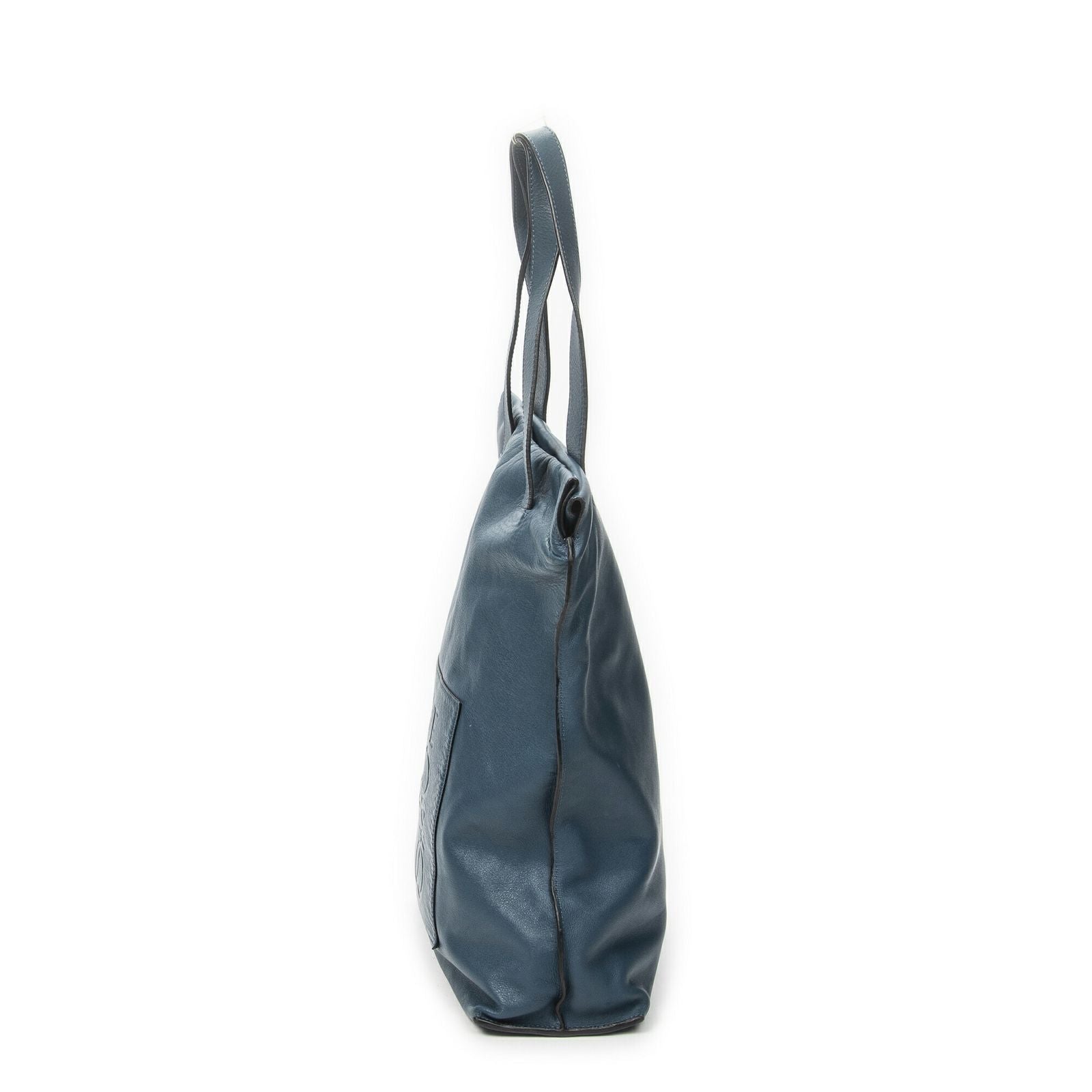 Loewe Anagram Tote Teal Blue Calfskin Leather — view 3