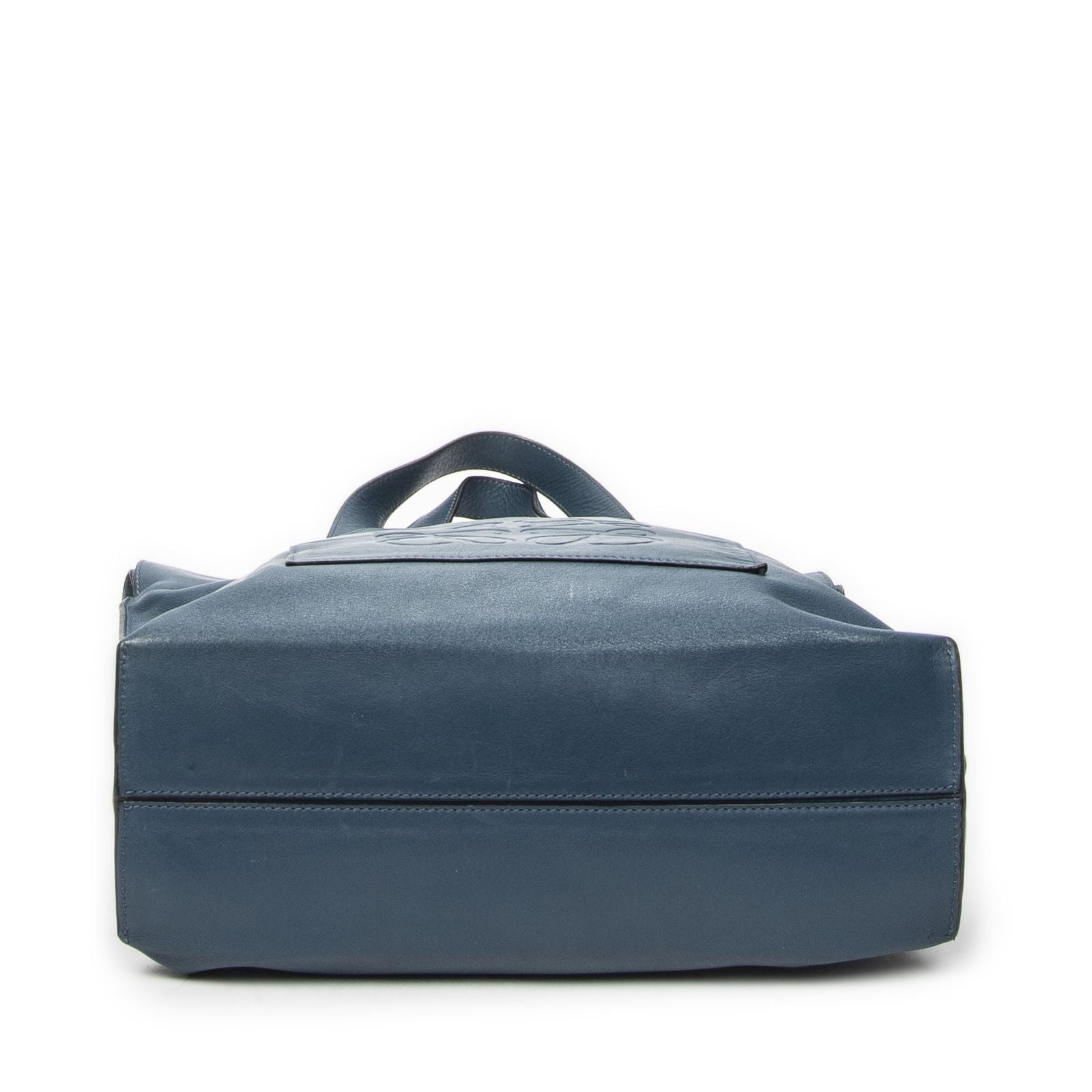 Loewe Anagram Tote Teal Blue Calfskin Leather — view 6