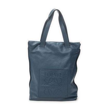 Loewe Anagram Tote Teal Blue Calfskin Leather