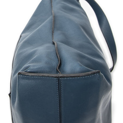Loewe Anagram Tote Teal Blue Calfskin Leather — view 8