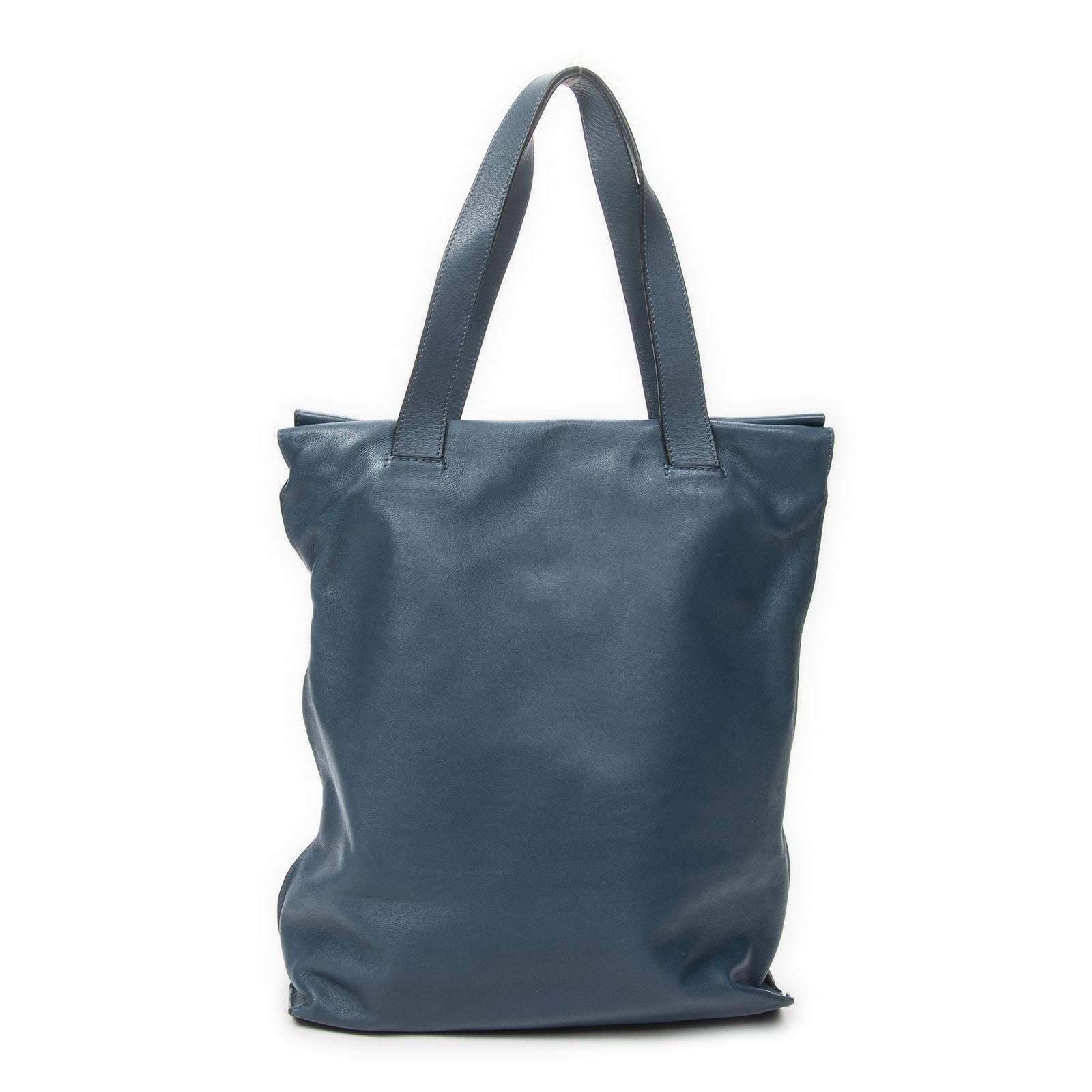 Loewe Anagram Tote Teal Blue Calfskin Leather — view 5