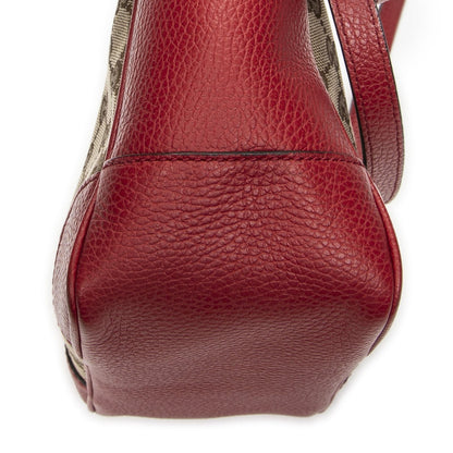 Gucci Small Bree Tote Red Beige GG Canvas — view 8