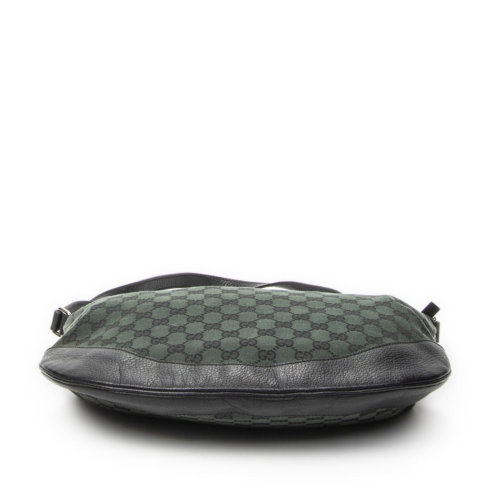Gucci Half Moon Messenger Black Dark Green GG Canvas — view 6
