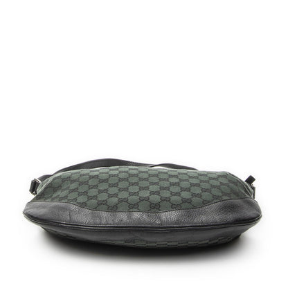 Gucci Half Moon Messenger Black Dark Green GG Canvas — view 6