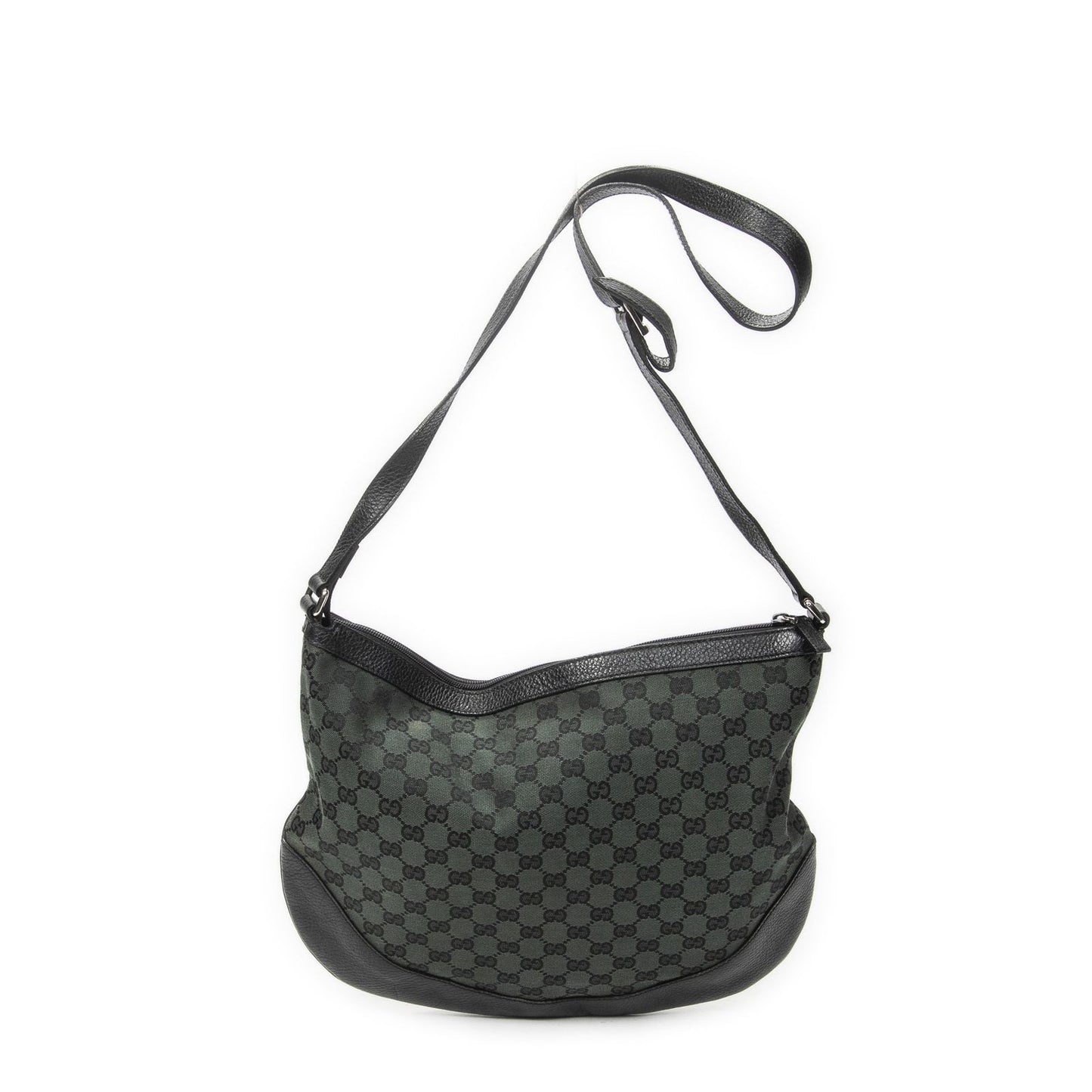 Gucci Half Moon Messenger Black Dark Green GG Canvas — view 5