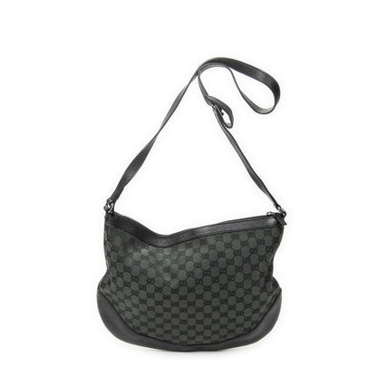 Gucci Half Moon Messenger Black Dark Green GG Canvas — view 5