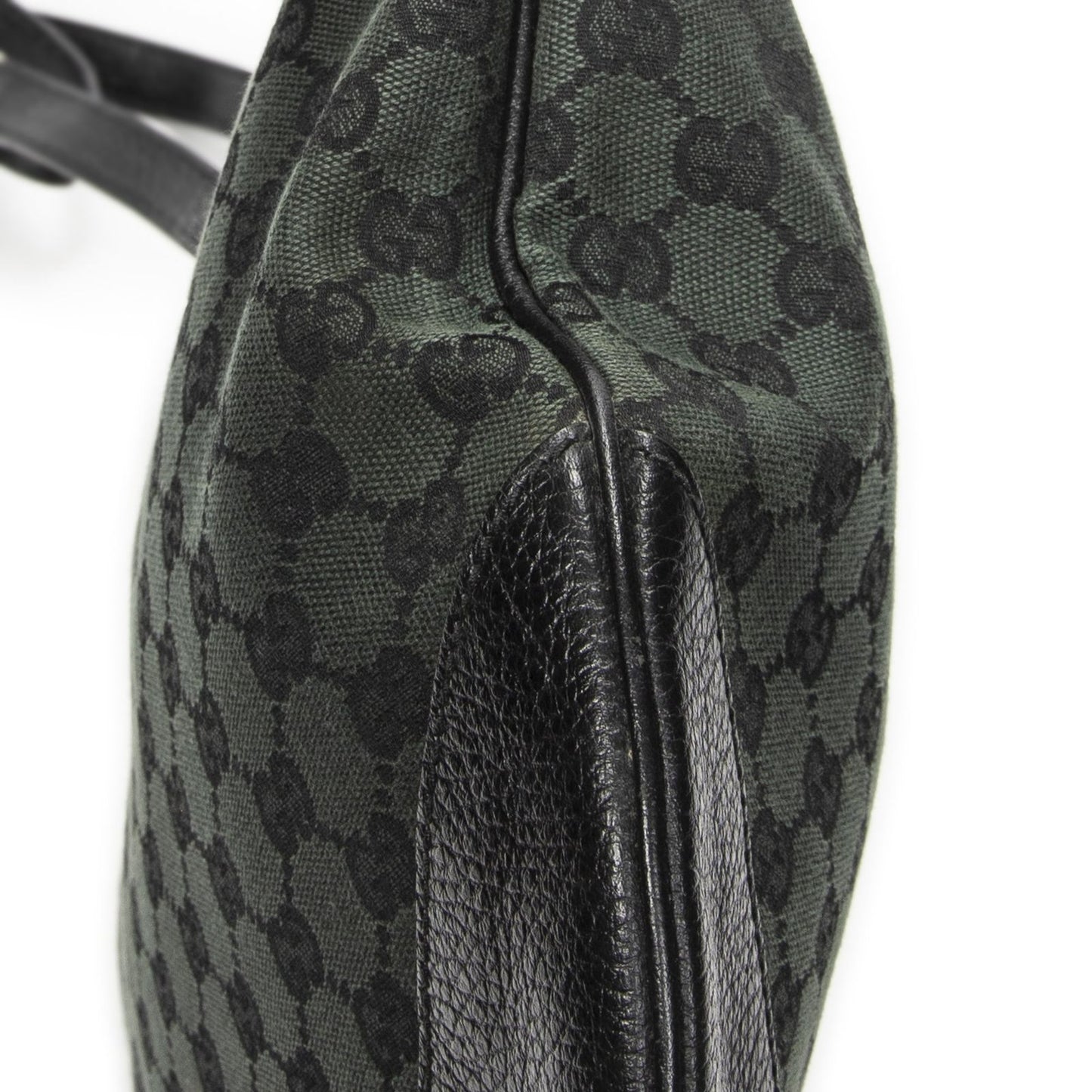 Gucci Half Moon Messenger Black Dark Green GG Canvas — view 7