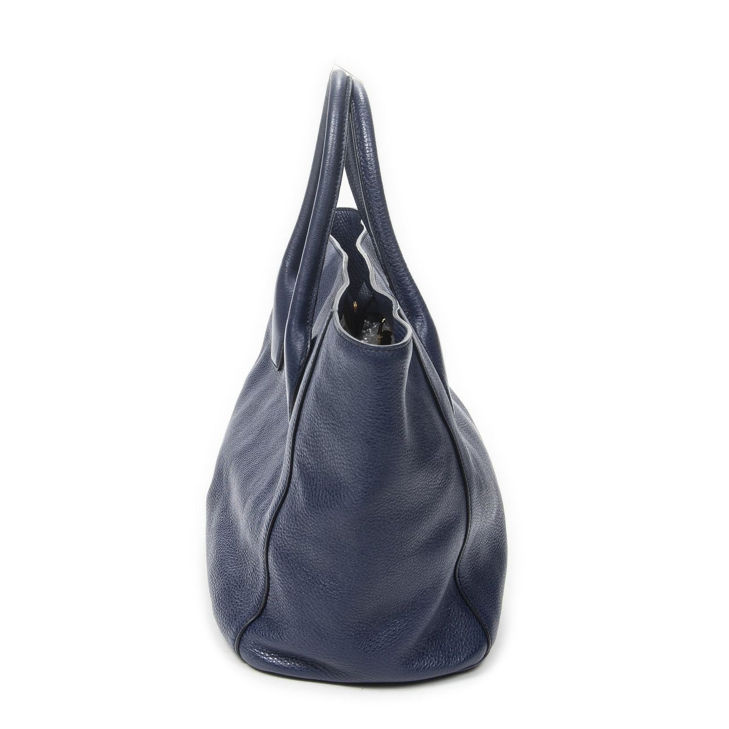 Prada Horizontal Tote Royal Blue Vitello Daino — view 4
