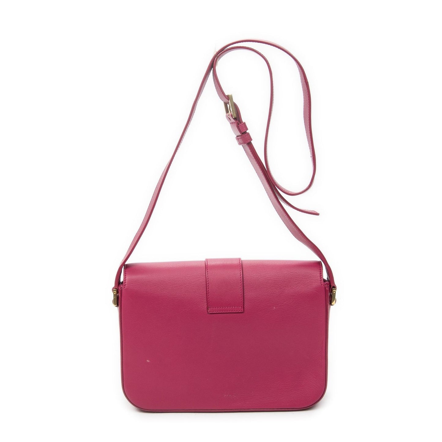 Saint Laurent Line Flap Cross Belt Bag Fuchsia Pink Calfskin Leather — view 5