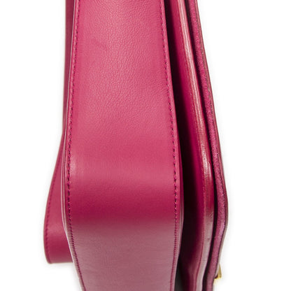 Saint Laurent Line Flap Cross Belt Bag Fuchsia Pink Calfskin Leather — view 7