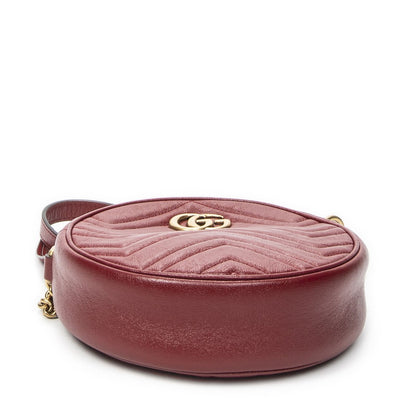 Gucci Small GG Marmont Chain Crossbody Red Matelasse Chez Blanc Leather — view 6