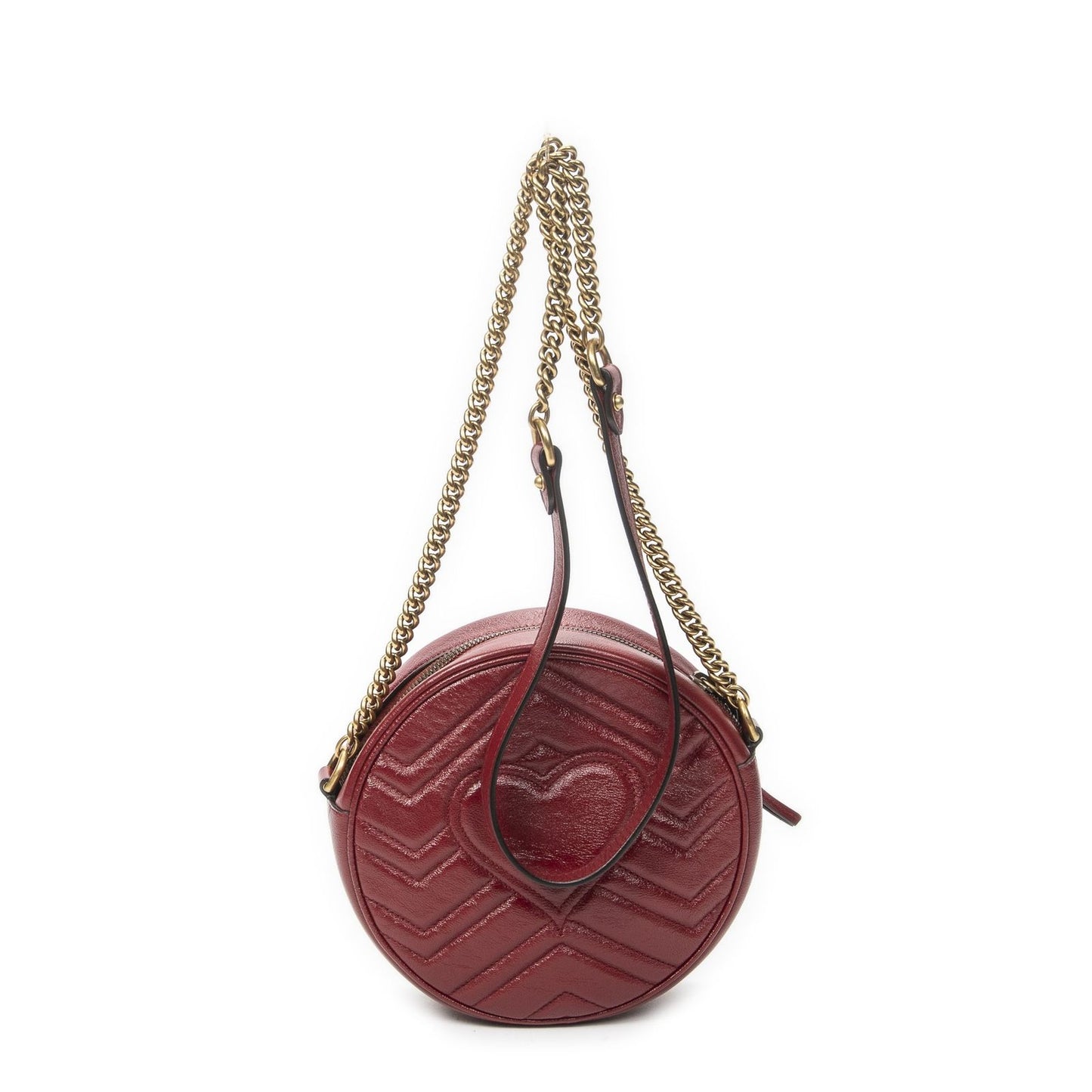 Gucci Small GG Marmont Chain Crossbody Red Matelasse Chez Blanc Leather — view 5
