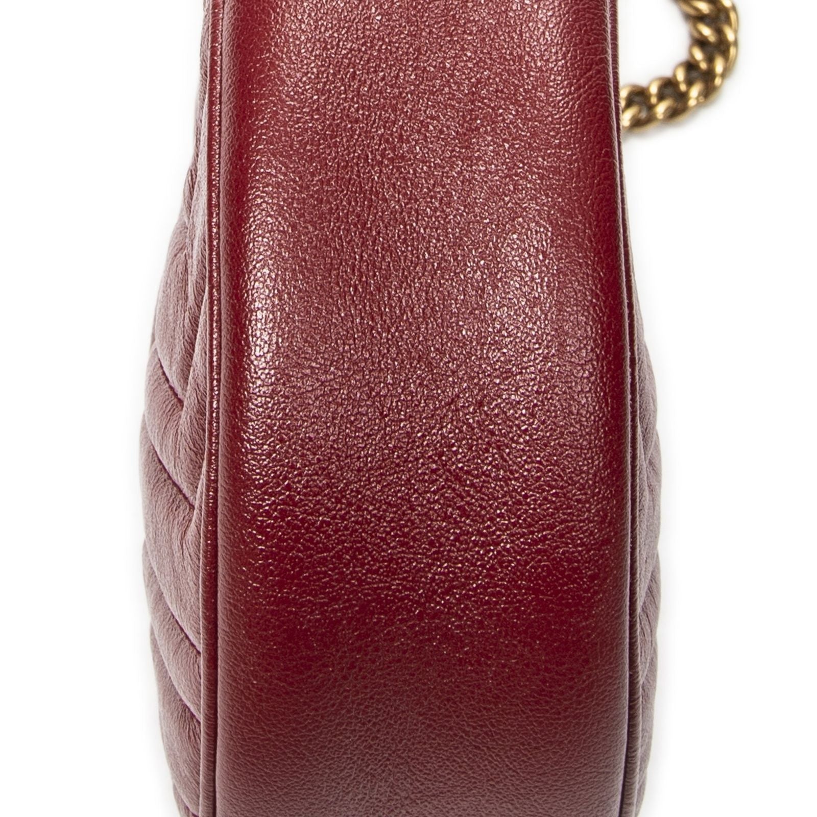 Gucci Small GG Marmont Chain Crossbody Red Matelasse Chez Blanc Leather — view 7