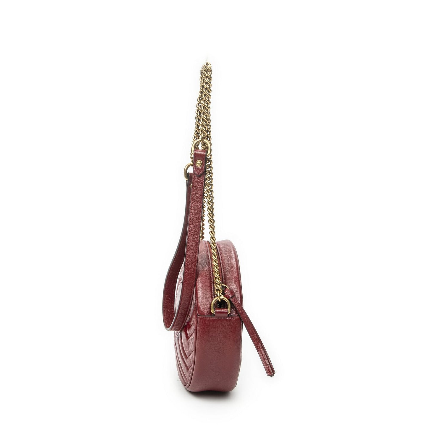 Gucci Small GG Marmont Chain Crossbody Red Matelasse Chez Blanc Leather — view 4
