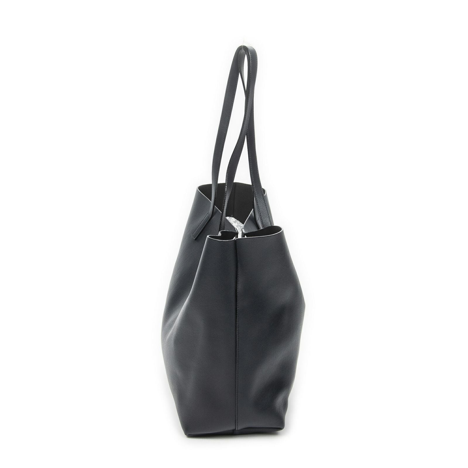 Saint Laurent East West Shopping Tote Navy Calfskin Leather — view 4