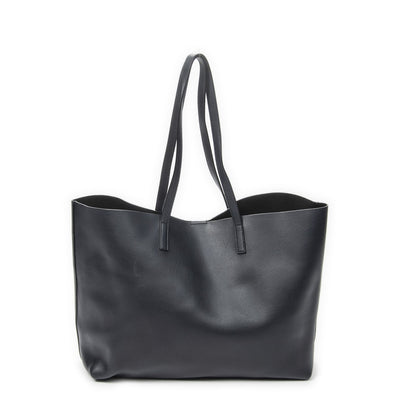 Saint Laurent East West Shopping Tote Navy Calfskin Leather — view 5
