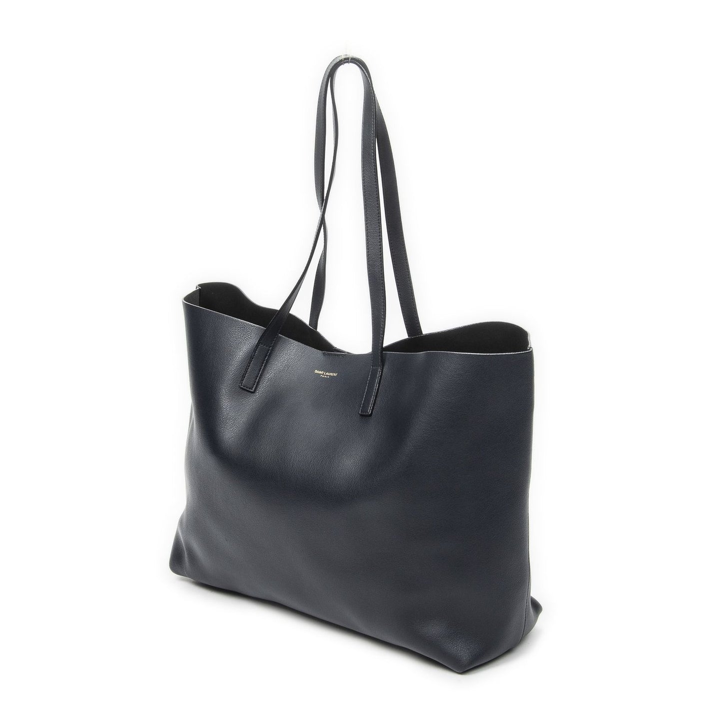 Saint Laurent East West Shopping Tote Navy Calfskin Leather — view 2