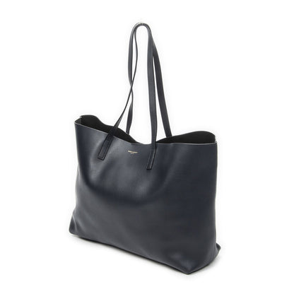 Saint Laurent East West Shopping Tote Navy Calfskin Leather — view 2