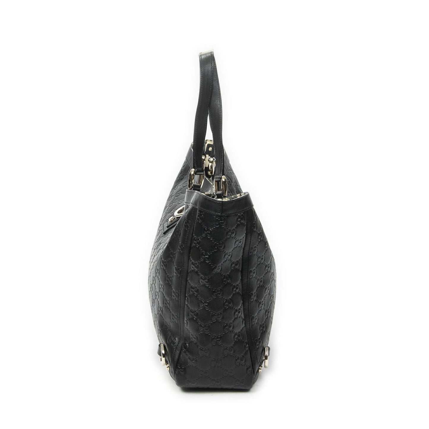 Gucci Large Abbey D Ring Tote Black Guccissima — view 3