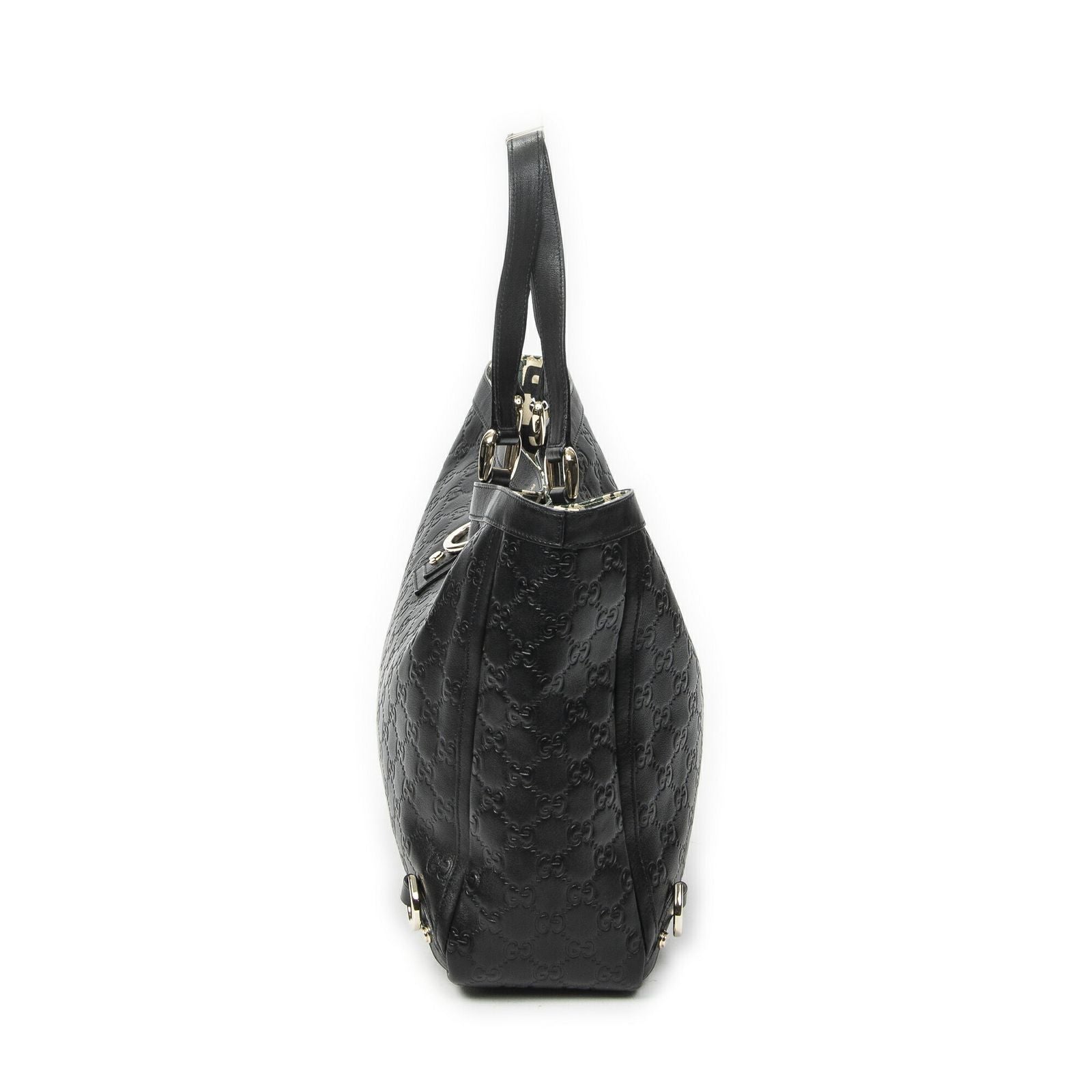 Gucci Large Abbey D Ring Tote Black Guccissima — view 3
