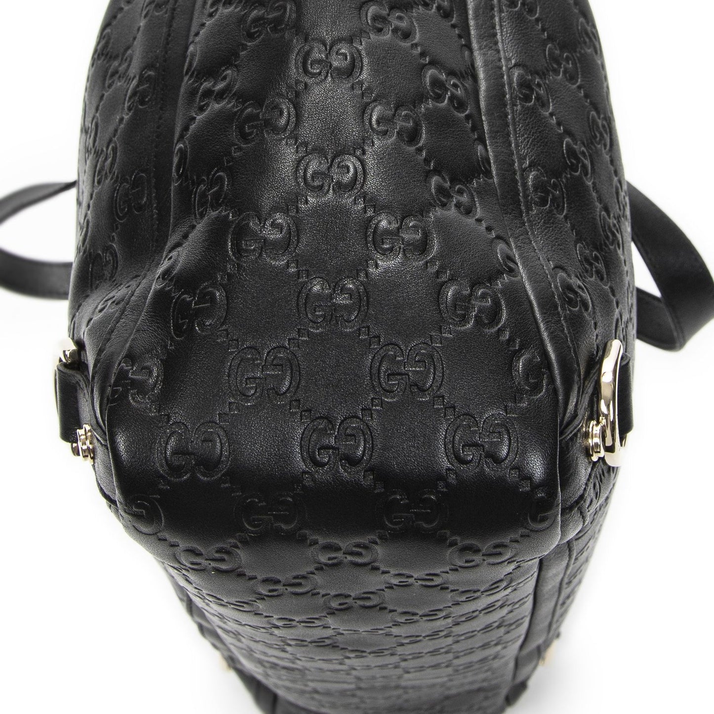 Gucci Large Abbey D Ring Tote Black Guccissima — view 8