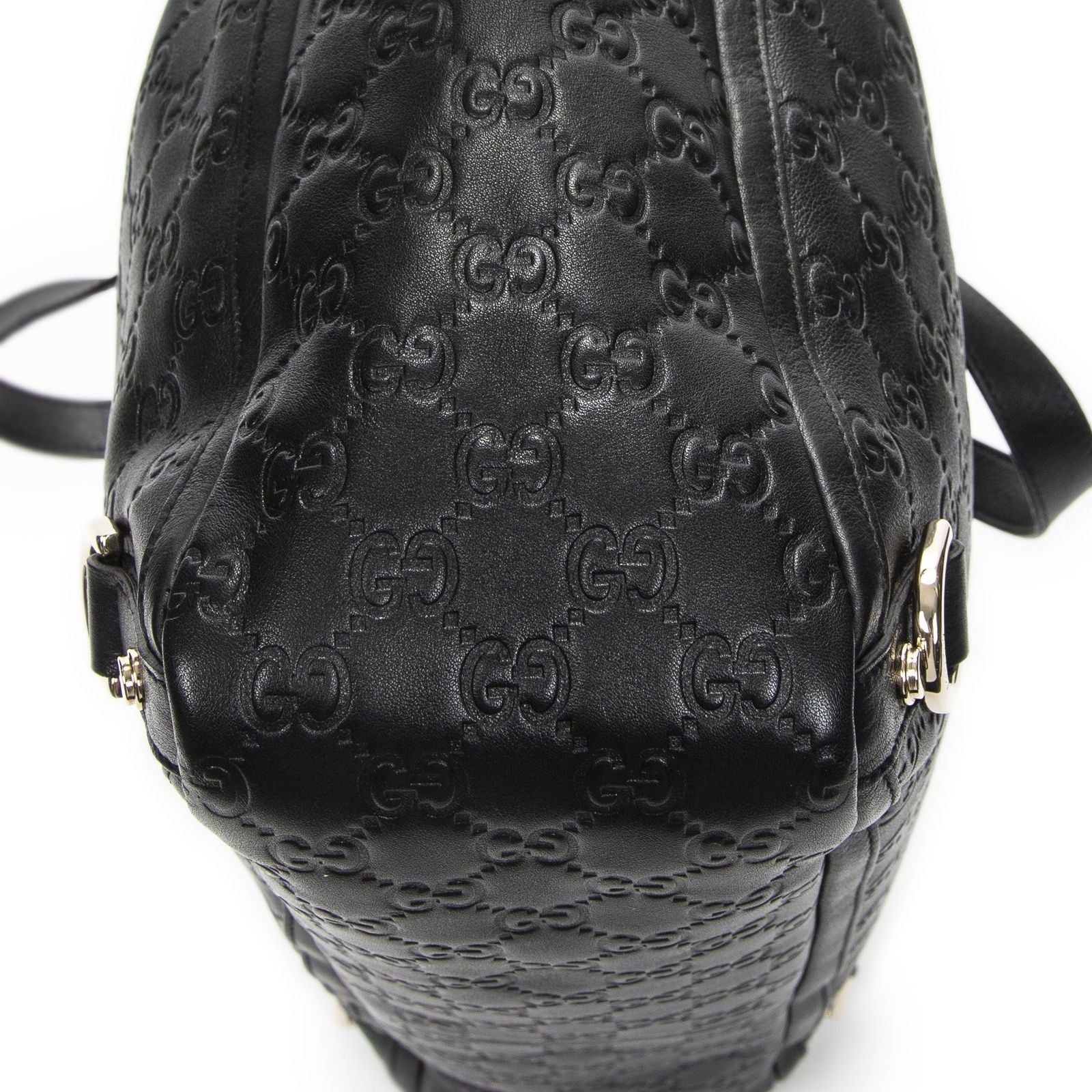 Gucci Large Abbey D Ring Tote Black Guccissima — view 8
