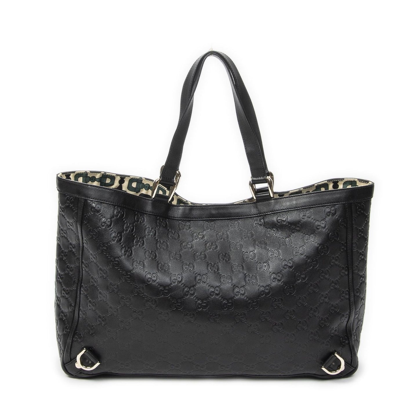 Gucci Large Abbey D Ring Tote Black Guccissima — view 5