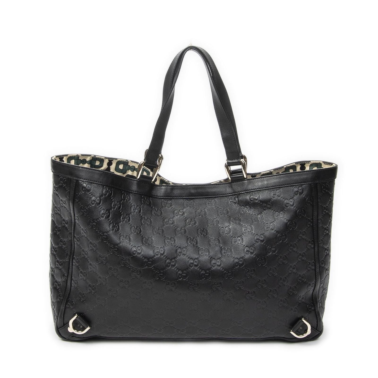 Gucci Large Abbey D Ring Tote Black Guccissima — view 5