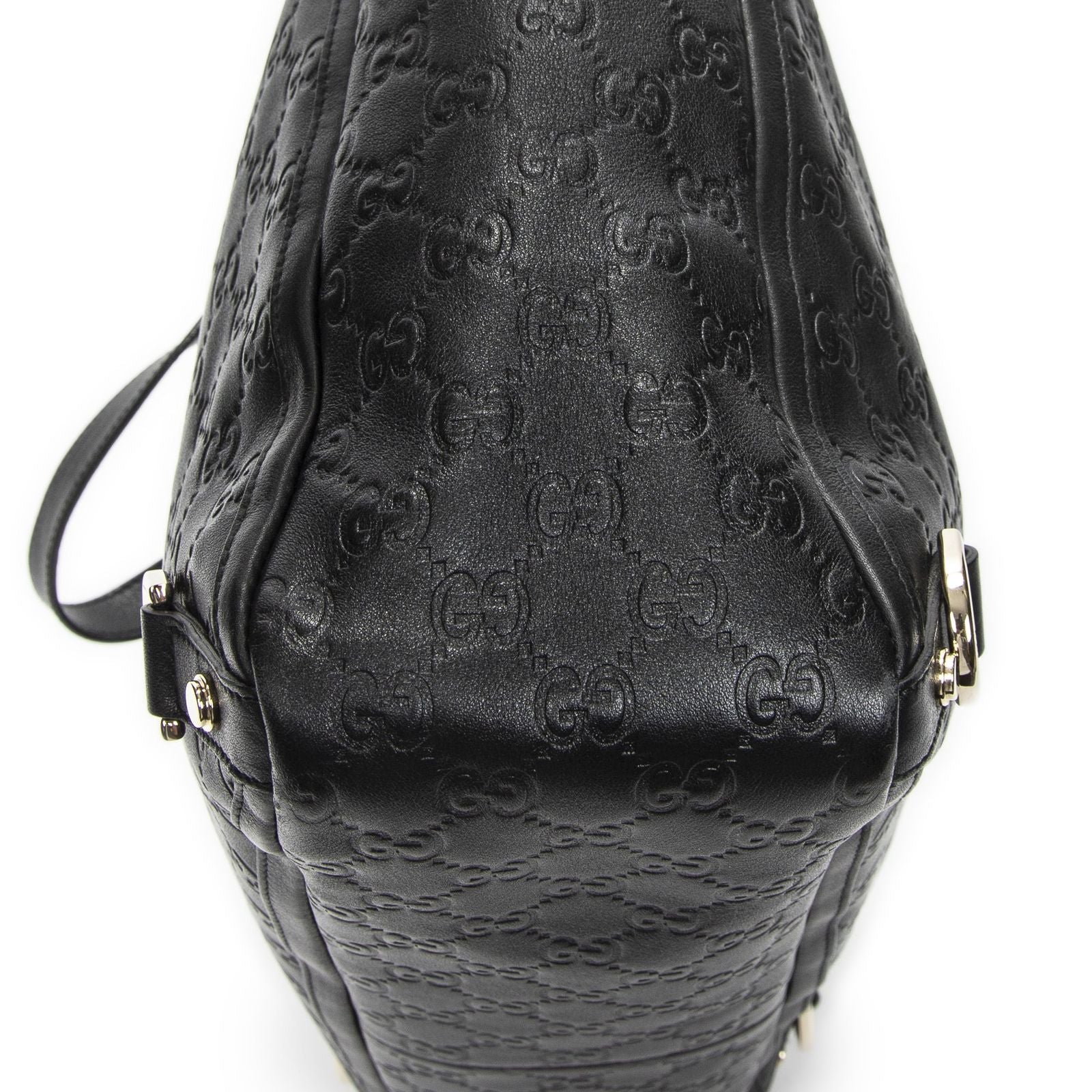 Gucci Large Abbey D Ring Tote Black Guccissima — view 7