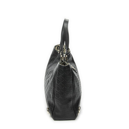 Gucci Large Abbey D Ring Tote Black Guccissima — view 4